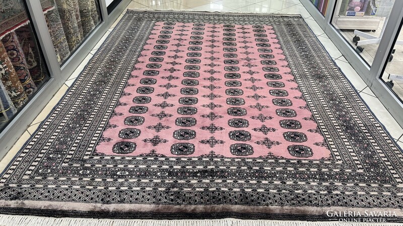 3551 Mauve Pakistani Bokhara Hand Knotted Woolen Persian Carpet 215x303cm Free Courier