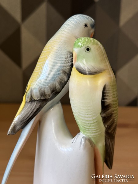 Hollóházi Papagáj pár figura