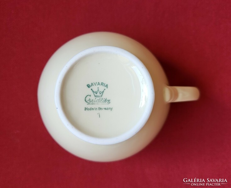 Creidlitz Bavarian German porcelain milk creamer with gold pattern