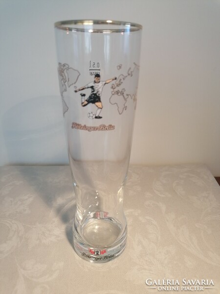 German soccer relic. Glass beer mug, 0.5 liter glass