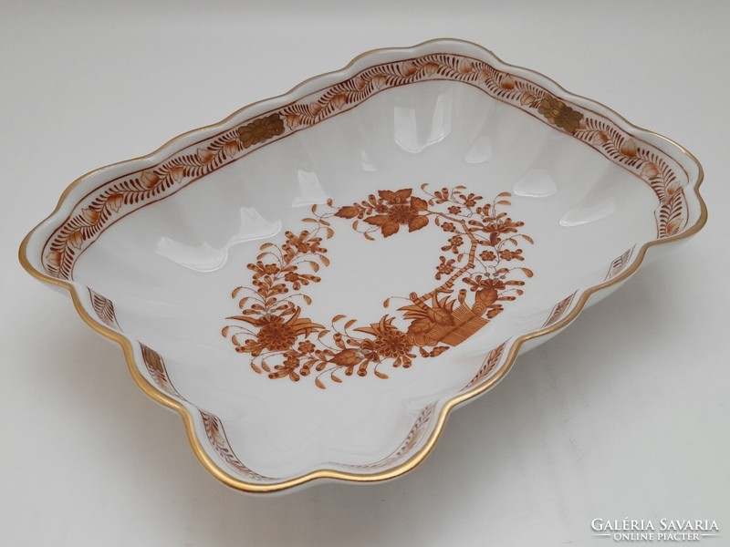 Herend orange Indian basket pattern offering, bowl, 18 cm