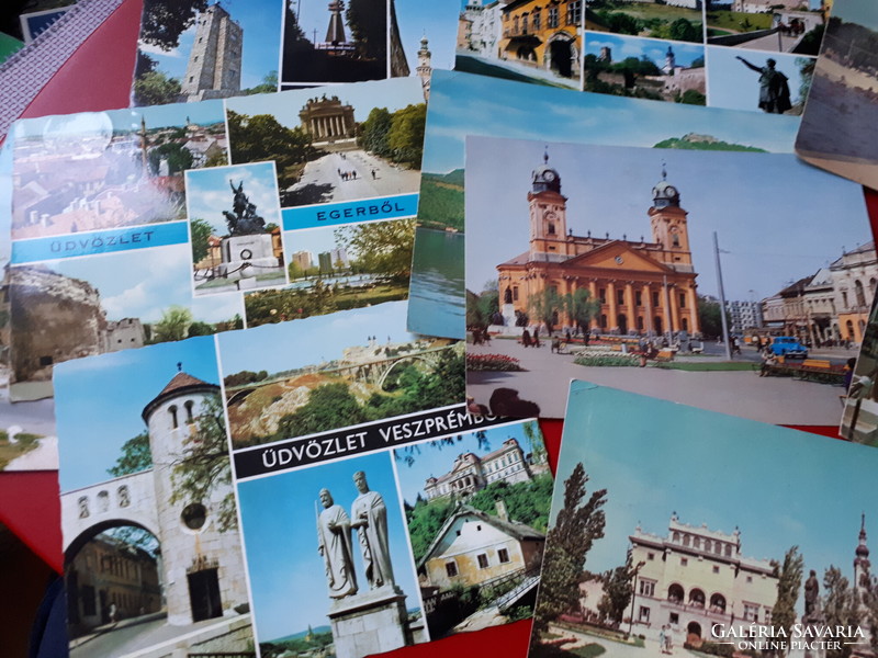 17 Hungarian cities postcards from the 70s and 80s