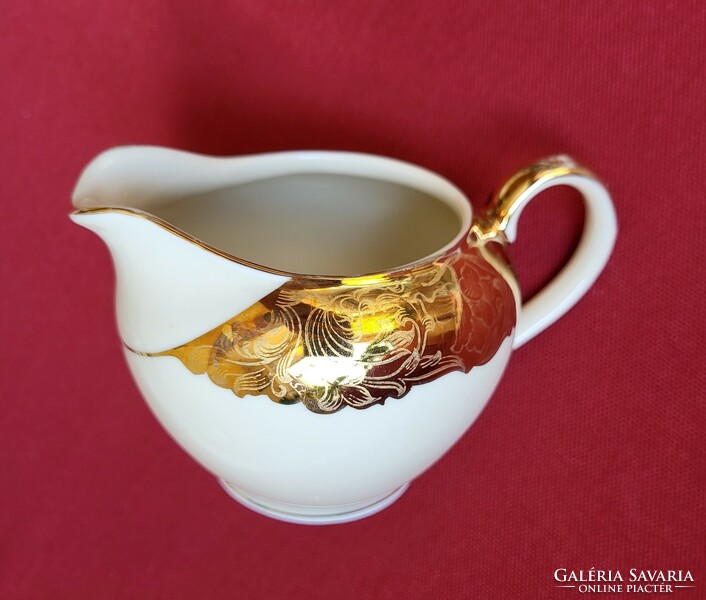 Creidlitz Bavarian German porcelain milk creamer with gold pattern