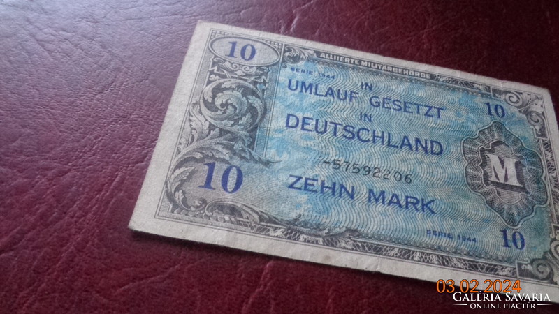 10 Marks 1944. II. Federal military currency at the end of Vh. German transitional money