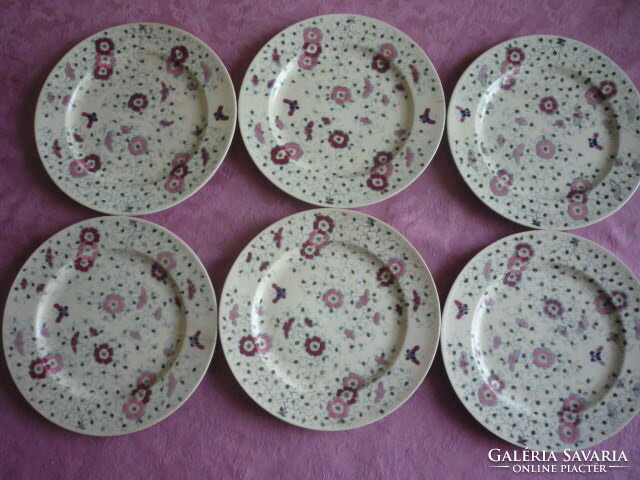 6 Pcs. Antique Zsolnay, family stamped plate 2402 16