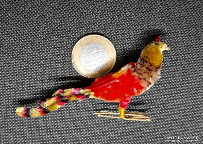 Vintage chenille mini gold pheasant