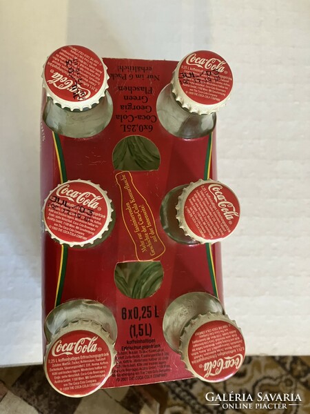 Coca cola bottle (empty!) 6 pieces, retro (21 years old) + carton