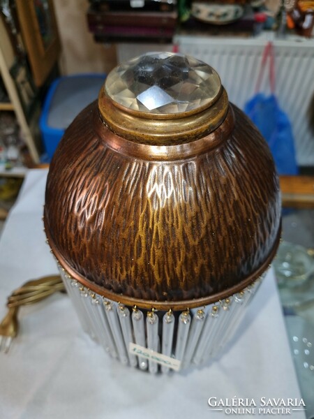 Old refurbished table lamp with glass wand