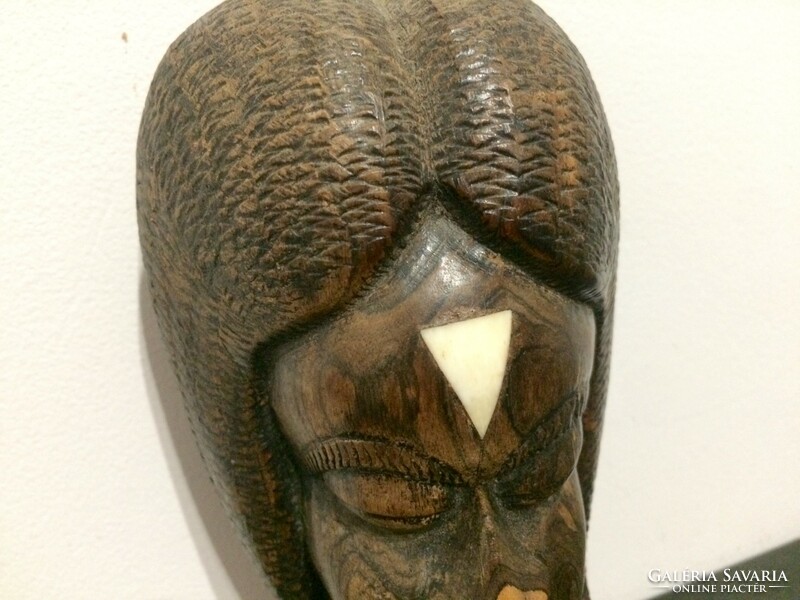 Beautiful African wooden female head bust