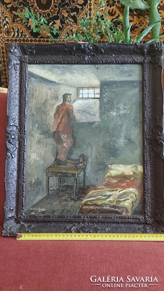 Árpád Romek oil painting (1883-1960) in captivity