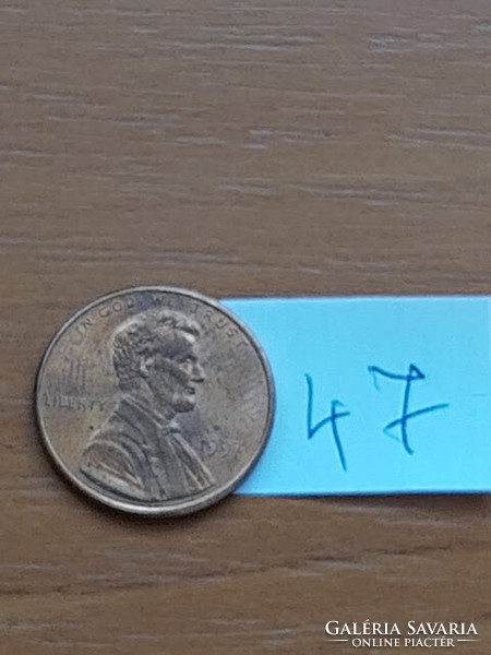 Usa 1 cent 1997 abraham lincoln, copper-zinc 47