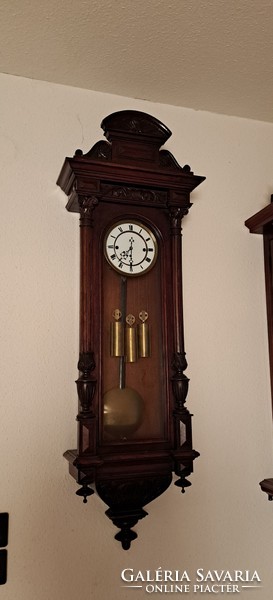 Antique huge beautiful three-weight wall clock!