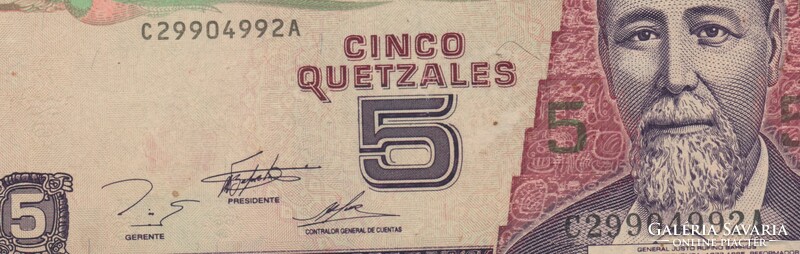 GUATEMALA 5 QUETZALES 1998