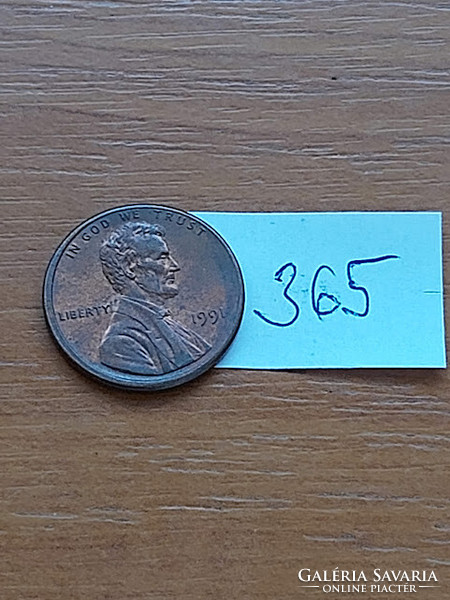 USA 1 CENT 1991  Abraham Lincoln  365