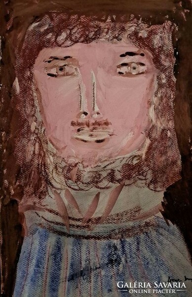 Anna margit: face. Tempera paper. Size: 32x48 cm. Without frame.