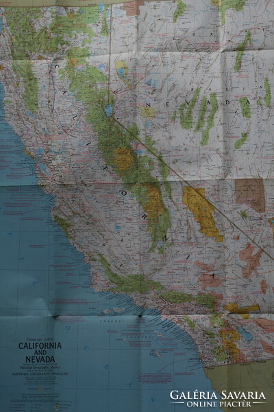 National Geographic Kalifornia California retro térkép