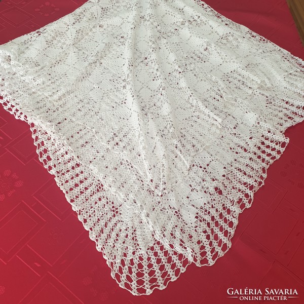 Hand crocheted large lace tablecloth