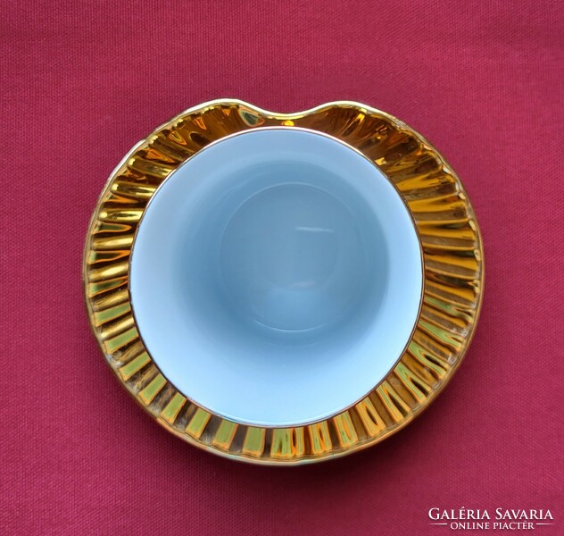 Ilona Bavaria dúsan aranyozott német porcelán csésze bögre tál kagyló tálka asztalközép kínáló váza