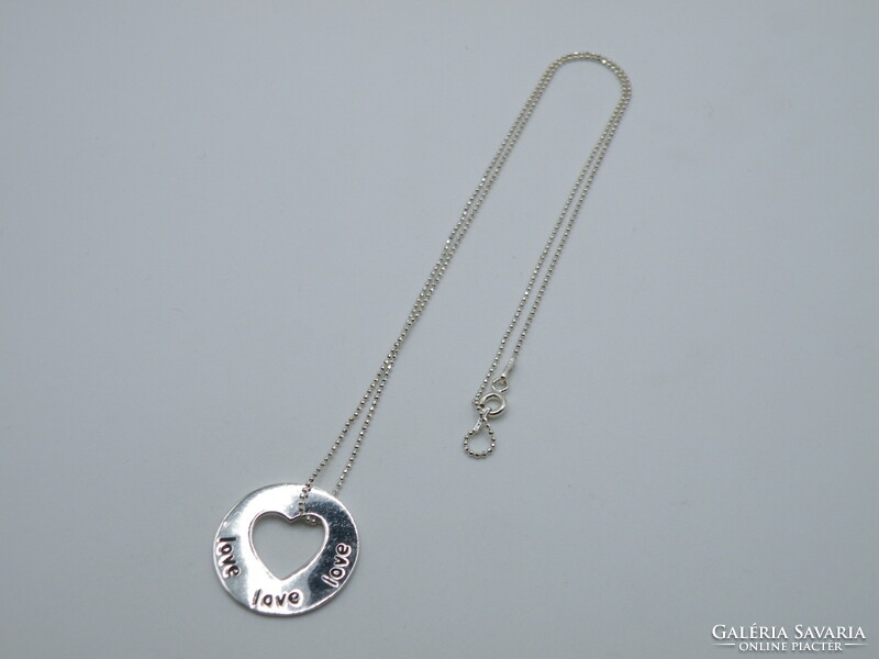 Uk0212 love silver pendant and necklace 925