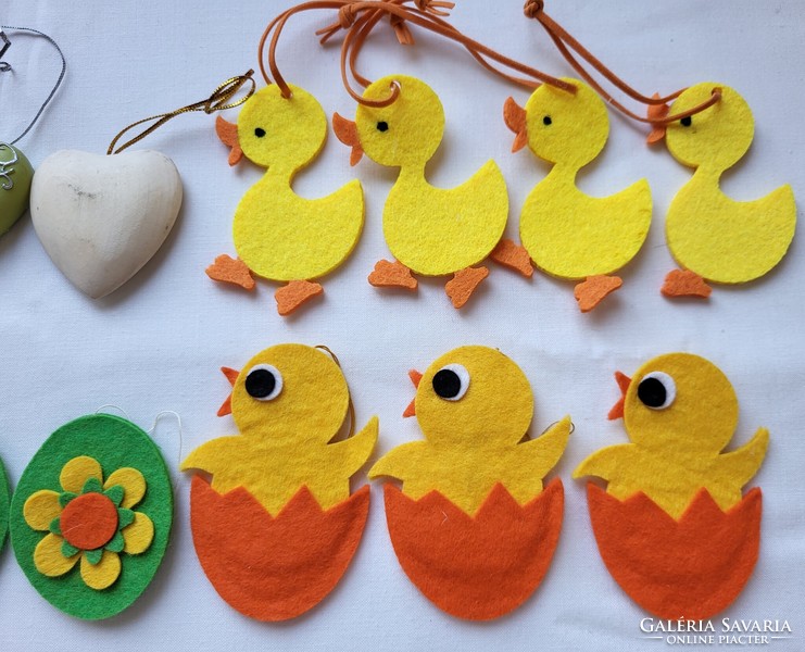 Easter felt egg chicken chick porcelain egg wooden heart decoration props ornament