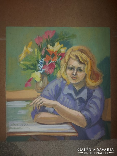 L.Kovács Júlia/Pósfai Júlia/Pósfainé: "", festmény, vegyes technika, 35x38 cm