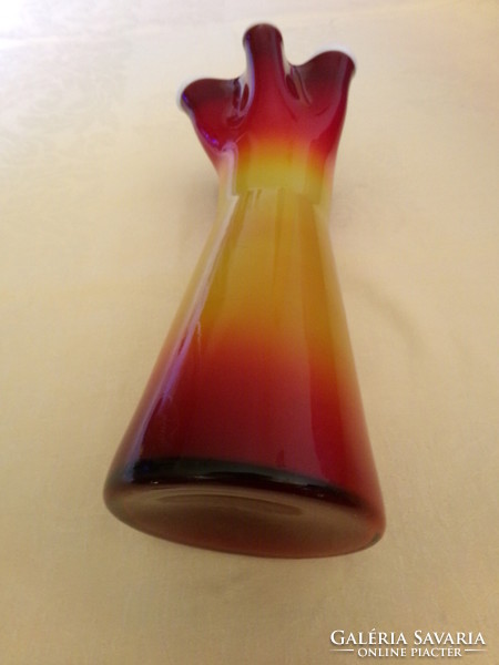 Vase laminated glass dragan drobnjak prokuplje 23x8cm retro hand made