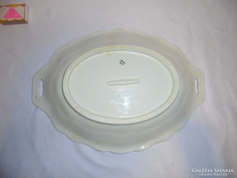 Old porcelain, reinforced bottom, massive steak bowl with convex pattern