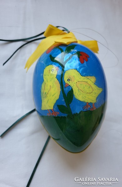 Húsvéti műanyag akasztható nagyméretű tojás nyuszi csibe mintával