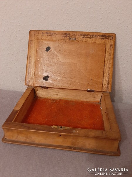 Wooden box, book-shaped inlaid box