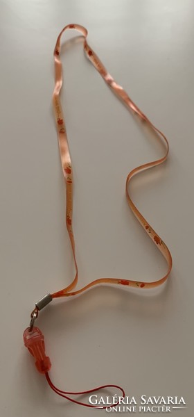 Új romantikus rózsás szilikon barackszín nyakba akasztható telefontartó kulcstartó nyaklánc