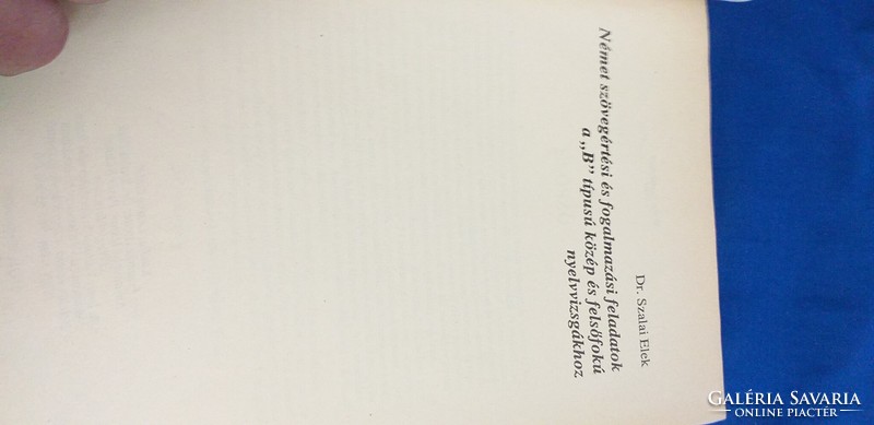 Dr. elek Szalai German text comprehension and writing tasks for middle and advanced language of type \