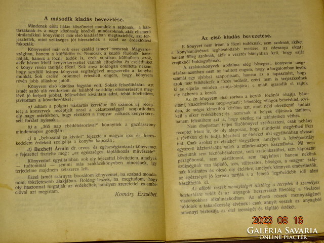 Erzsébet Komáry: cookbook of a bourgeois household economical Hungarian cuisine around 1914