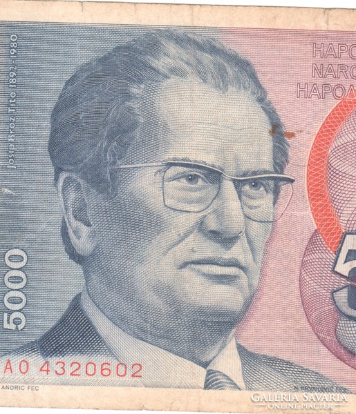 *5000 DINARA 1985 JGOSZLÁVIA*