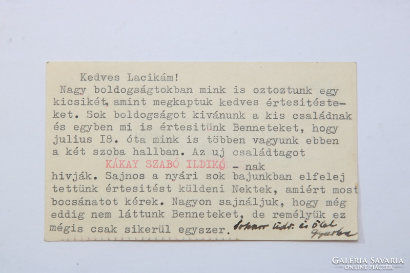 KÉZIRAT - Kákay-Szabó György festőművész levele és névjegyei 1933 Bécs