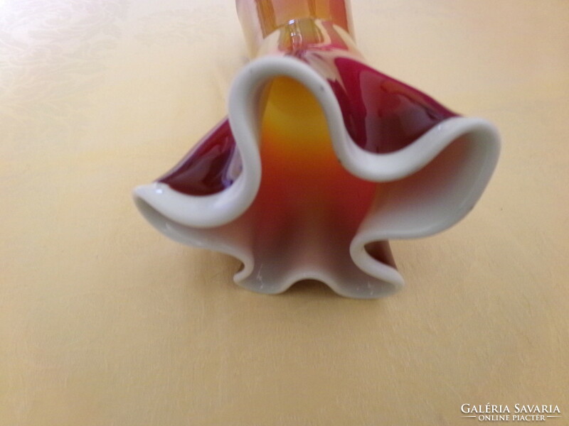 Vase laminated glass dragan drobnjak prokuplje 23x8cm retro hand made