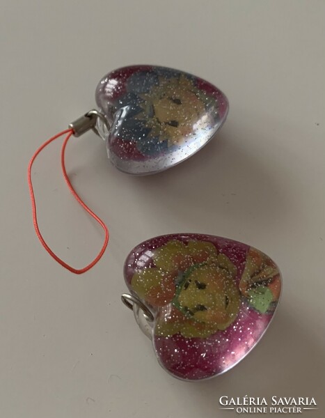 Original fifi and primrose heart heart 3d pendant key ring bag decoration 3d dundi shiny interesting