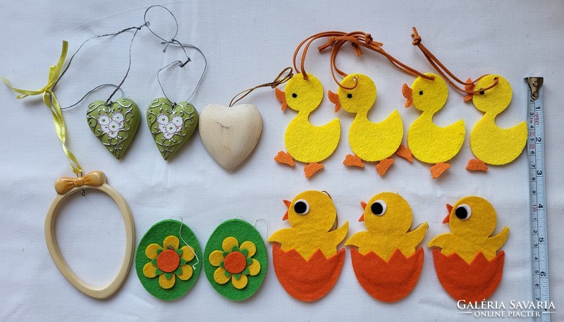 Easter felt egg chicken chick porcelain egg wooden heart decoration props ornament
