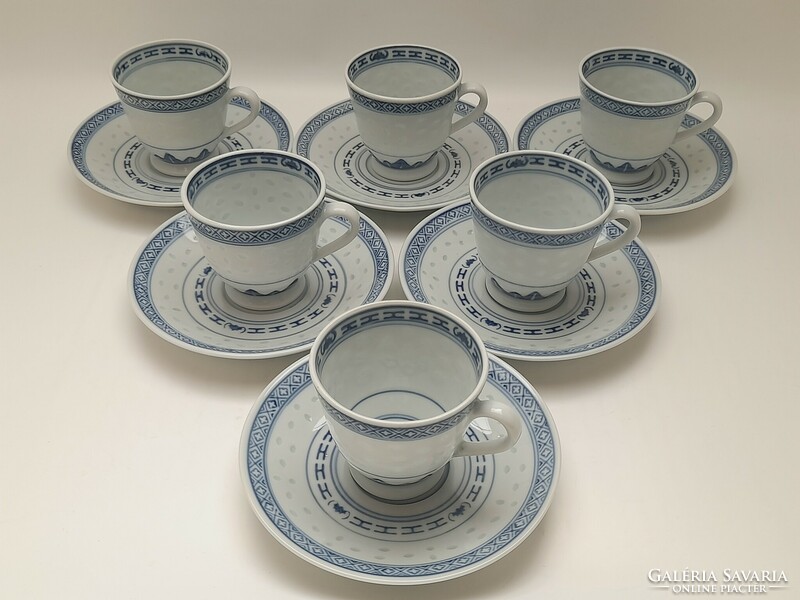 Chinese rice coffee cups with bottoms, 6 in one