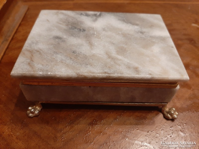 Marble jewelry holder metal box with animal legs
