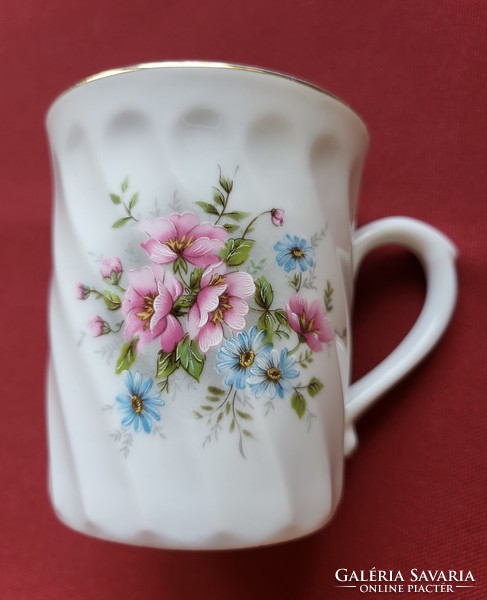 Bohemia német porcelán csésze bögre virág mintával