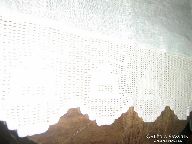 Gyönyörű vintage kézzel horgolt konyhai kávédarálós vitrázs függöny párban