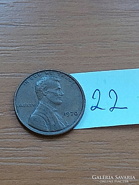 Usa 1 cent 1970 abraham lincoln, copper-zinc 22