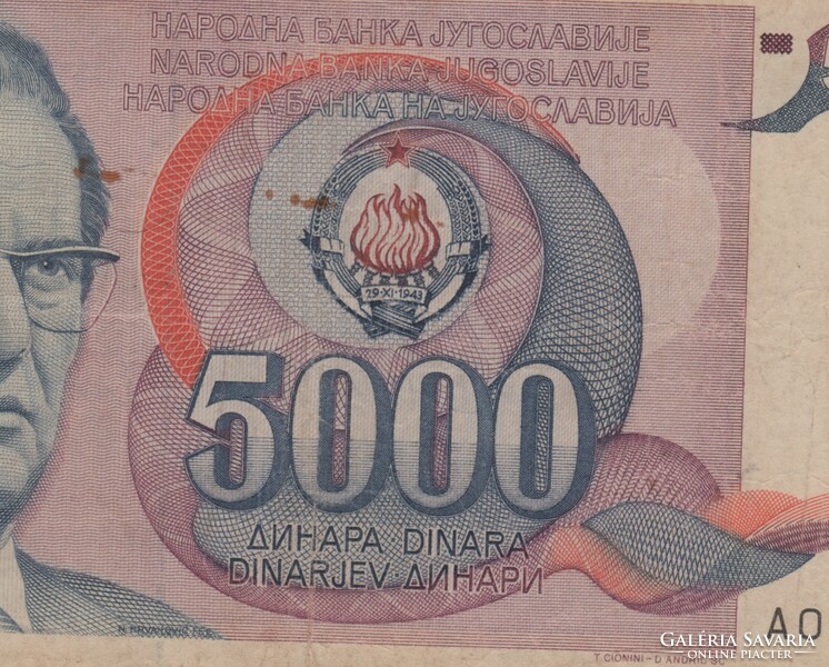 *5000 DINARA 1985 JGOSZLÁVIA*