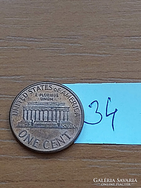 Usa 1 cent 1993 abraham lincoln, copper-zinc 34