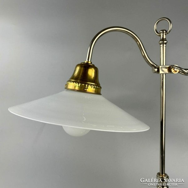 Bank lamp with milk glass shade - ca. 1940/50