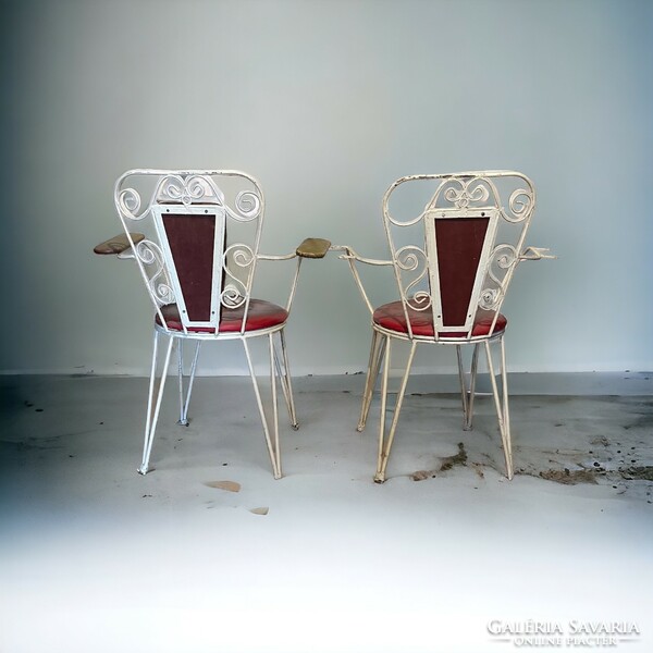 Retro, vintage wrought iron garden chairs 2 in one