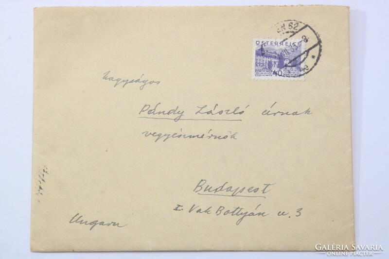 Manuscript - letter and contacts of painter György Kákay-Szabó 1933 Vienna