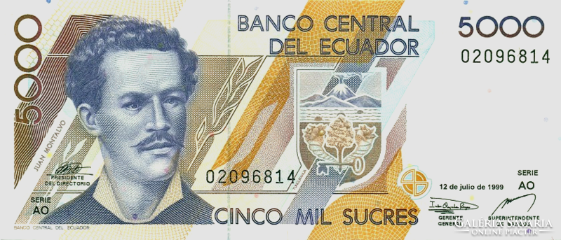 Ecuador 5,000 Sucres 1999 unc