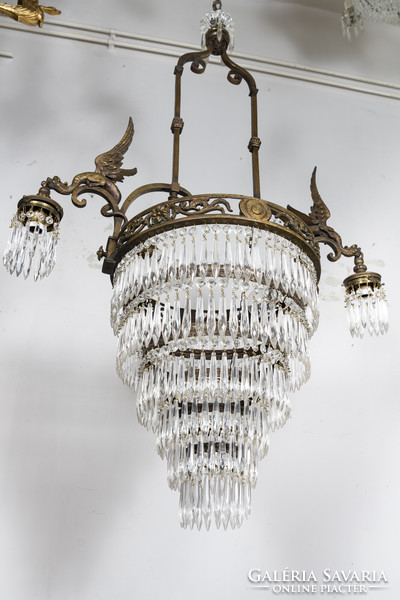 Art deco style chandelier with plastic dragon figures