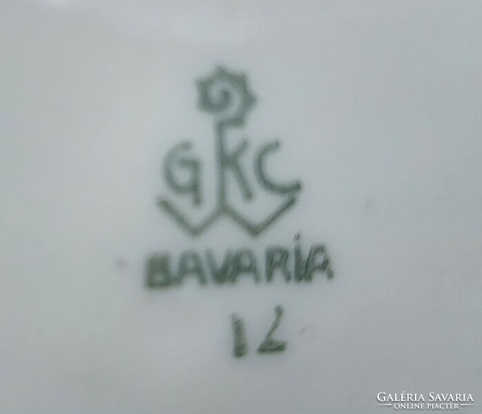 GKC Bavaria német porcelán reggeliző szett kávés teás csésze csészealj kistányér arany mintával